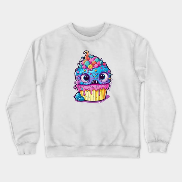 Kawaii Zombie Food Monsters: When the Cuties Bite Back - A Playful and Spooky Culinary Adventure!" Crewneck Sweatshirt by HalloweeenandMore